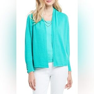 Nic+Zoe Book Club Linen Blend Cardigan in Riviera Size XL NWT